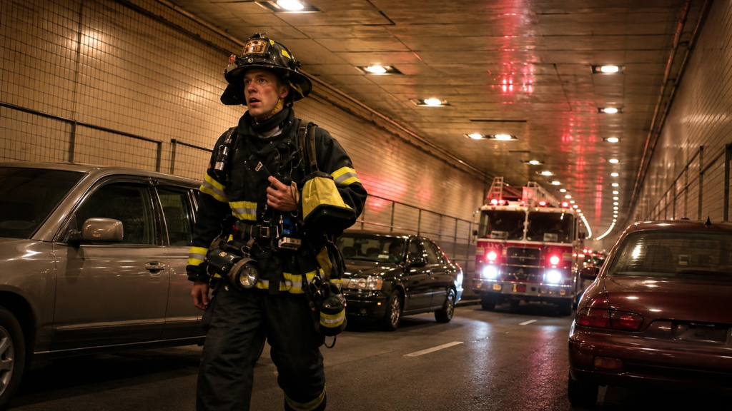Gary Box final photograph inside the Brooklyn-Battery Tunnel on 9/11